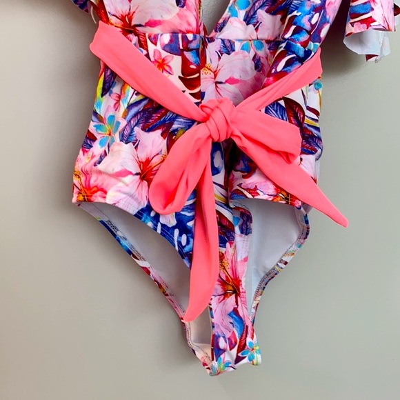 NWOT One Piece Swimsuit with Waist Tie NWOT - Picture 3 of 7